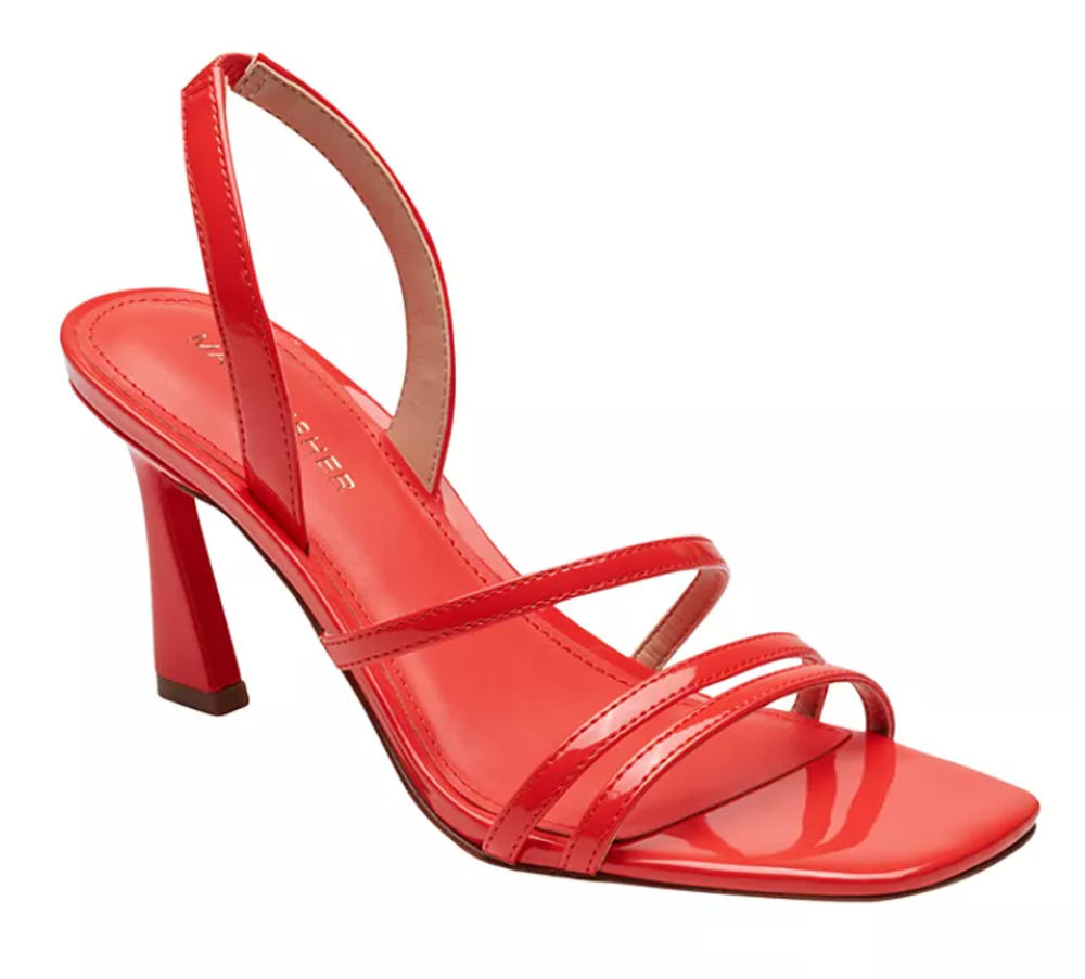 Marc Fisher Shoes Women's SZ 9M Red Nalina Strappy Slingback Heel Sandals Dress